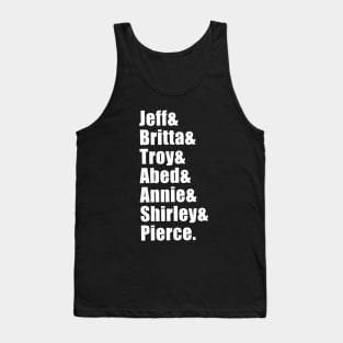 Jeff & Britta & Troy & Abed & Annie & Shirley & Pierce (Black) Tank Top